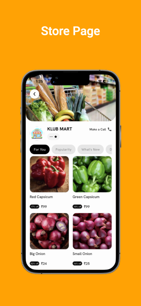 Our Mart App Interface